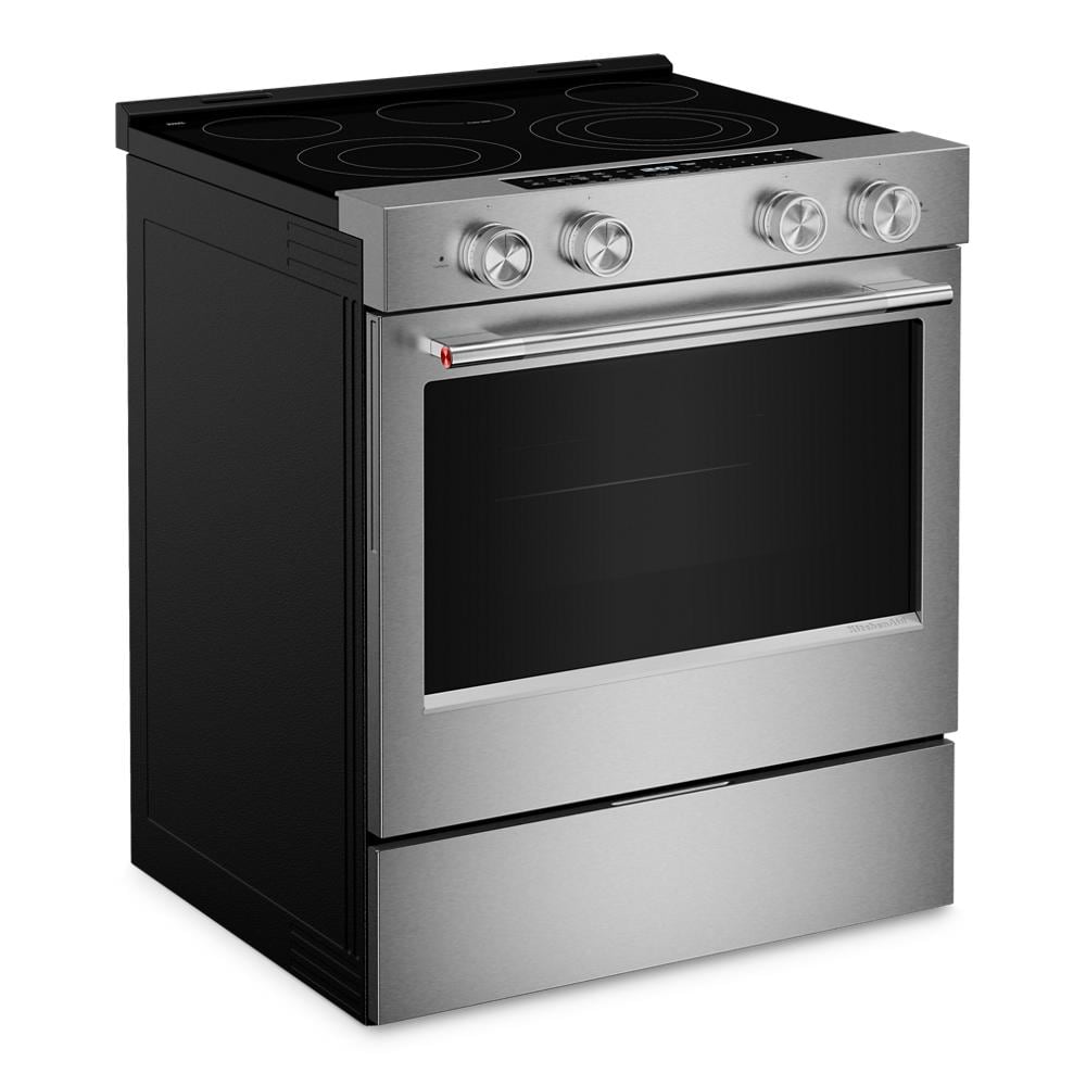 KitchenAid 5.3 Cu. Ft. Smart Slide-in Electric Range with Convection Cooking Modes | KSES330SPS
