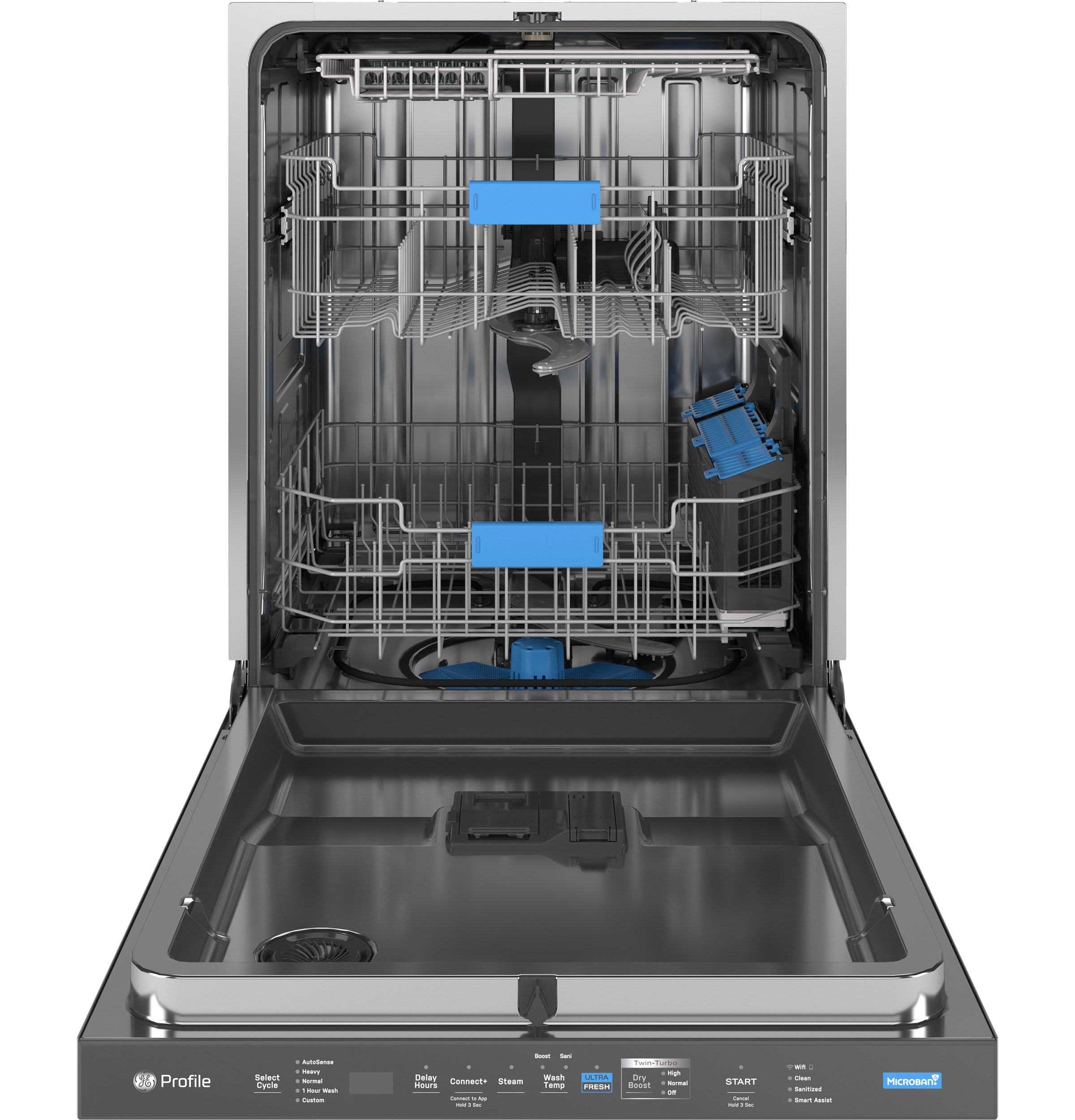 GE Profile Smart UltraFresh System Dishwasher with Microban Antimicrobial Technology with Deep Clean Washing 3rd Rack, 42 dBA | PDT755SBVTS