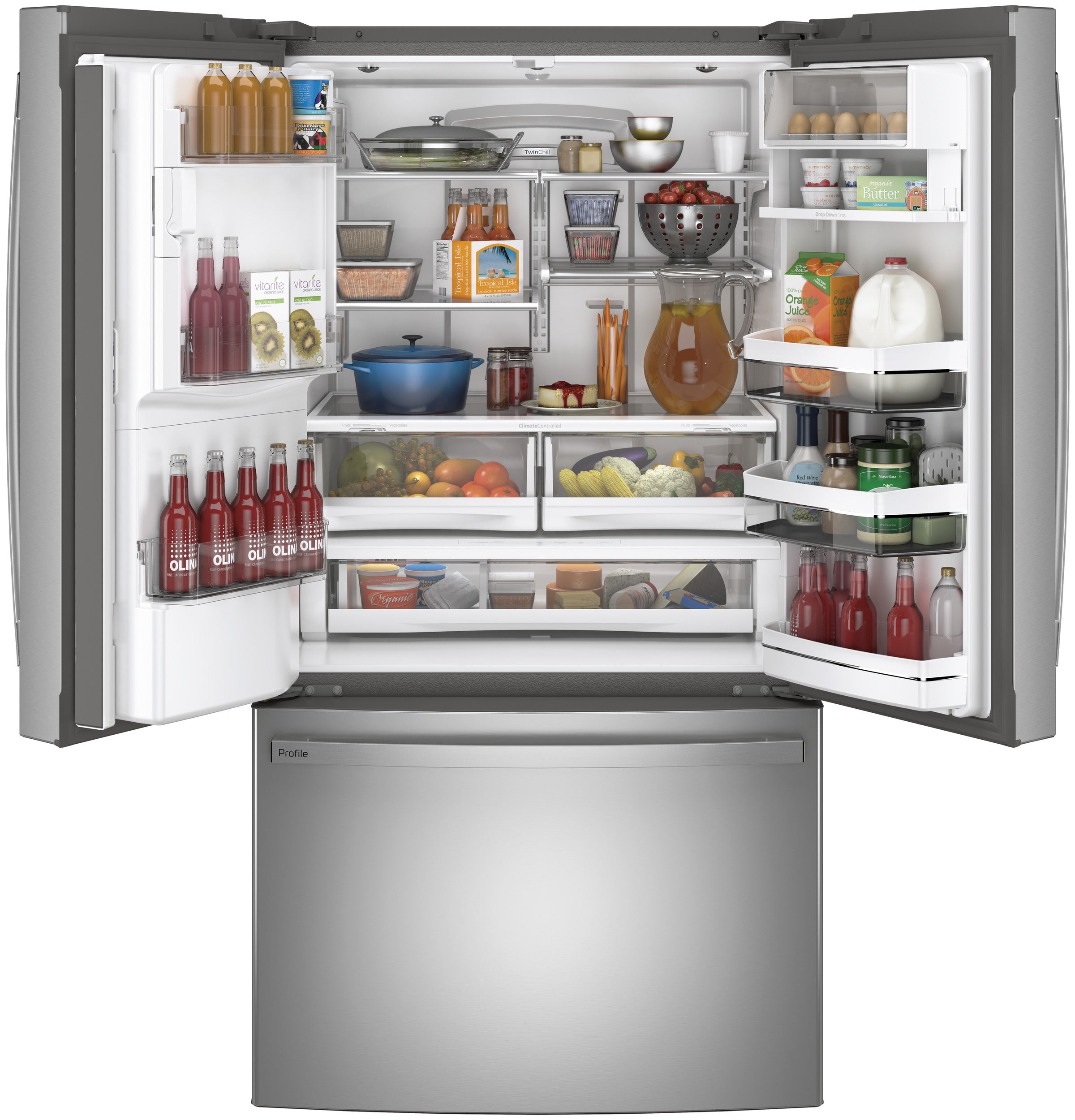 GE Profile Series ENERGY STAR® 27.7 Cu. Ft. French-Door Refrigerator | PFE28KYNFS