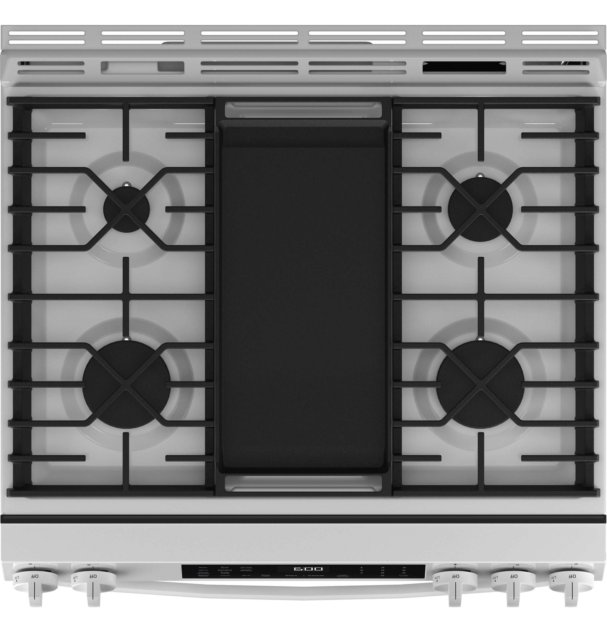 GE Slide-In Front-Control Convection Gas Range with No Preheat Air Fry and EasyWash™ Oven Tray | GGS600AVWW
