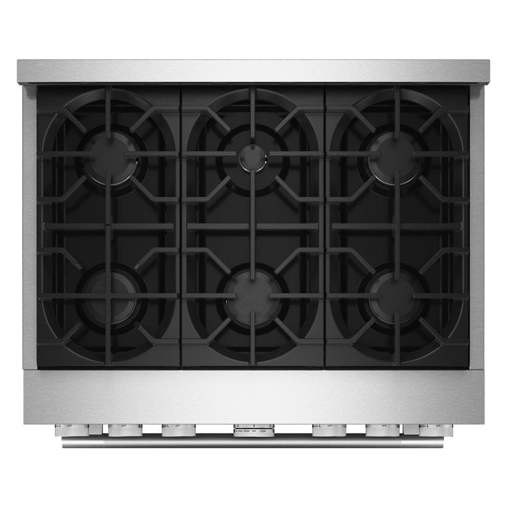 KitchenAid 36-Inch 6 Burner Commercial-Style Gas Range with No Preheat Air Fry Mode | KFGS936SSS
