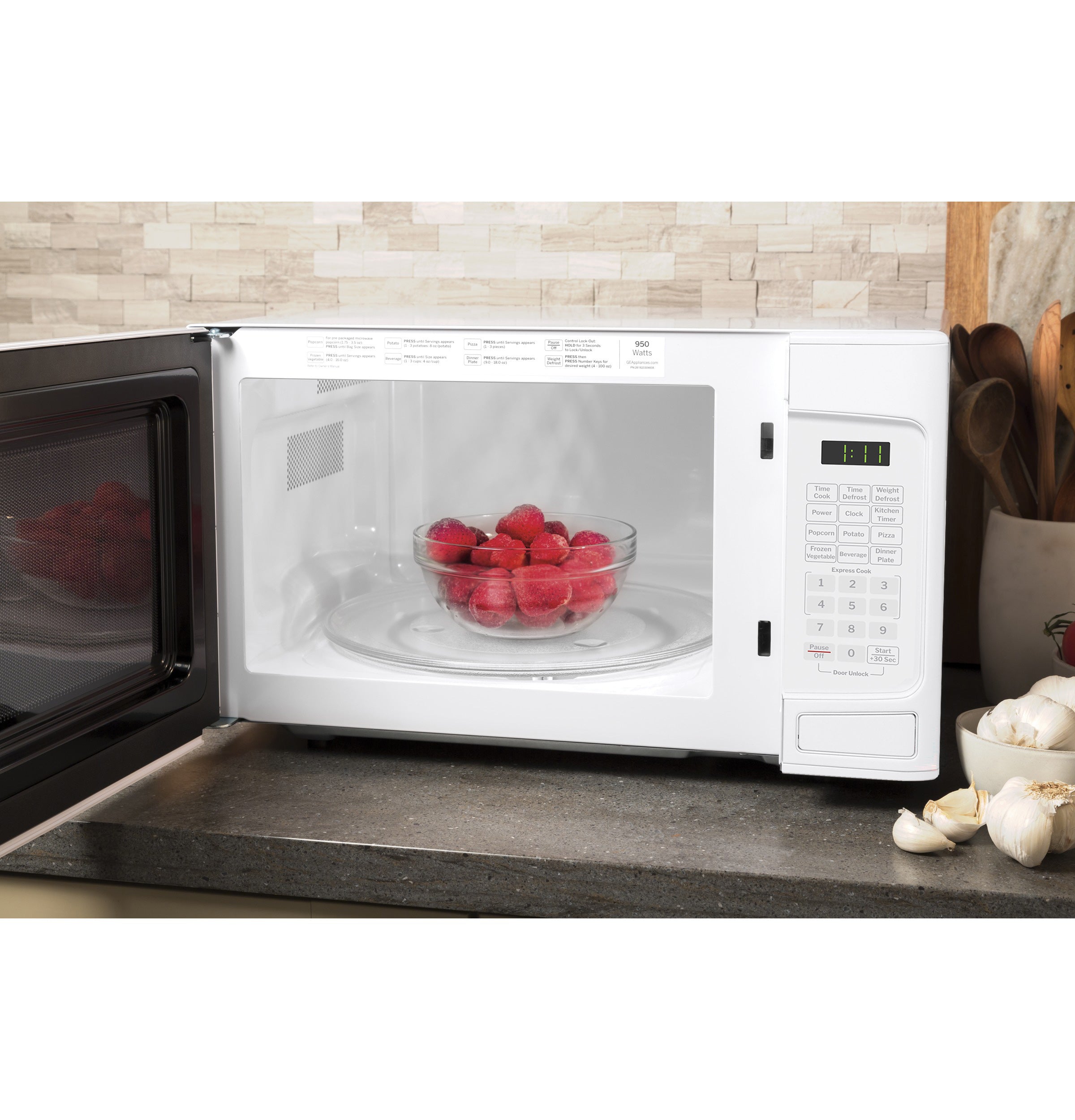 GE 1.1 Cu. Ft. Capacity Countertop Microwave Oven | GCST11N1WWW