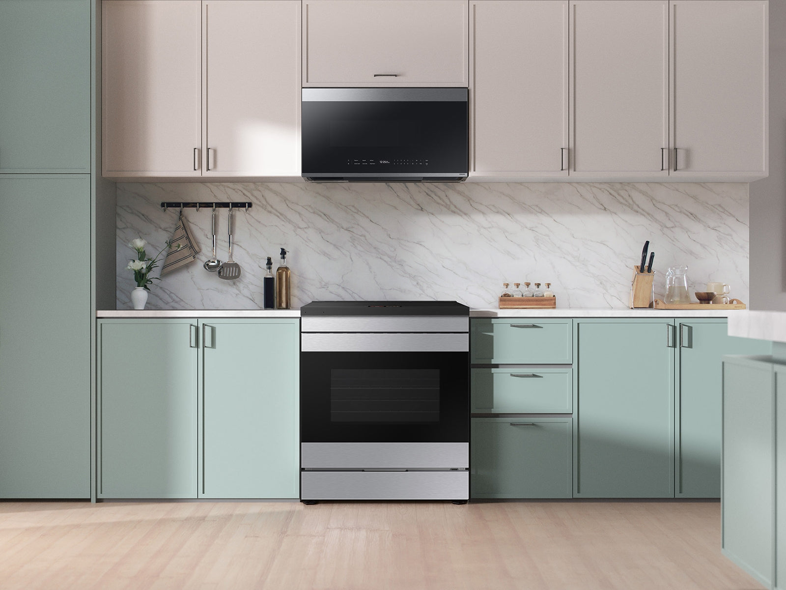 Samsung Bespoke 2.1 cu. ft. Over-the-Range Microwave with Auto Dimming Glass Touch Controls | ME21DG6700SR