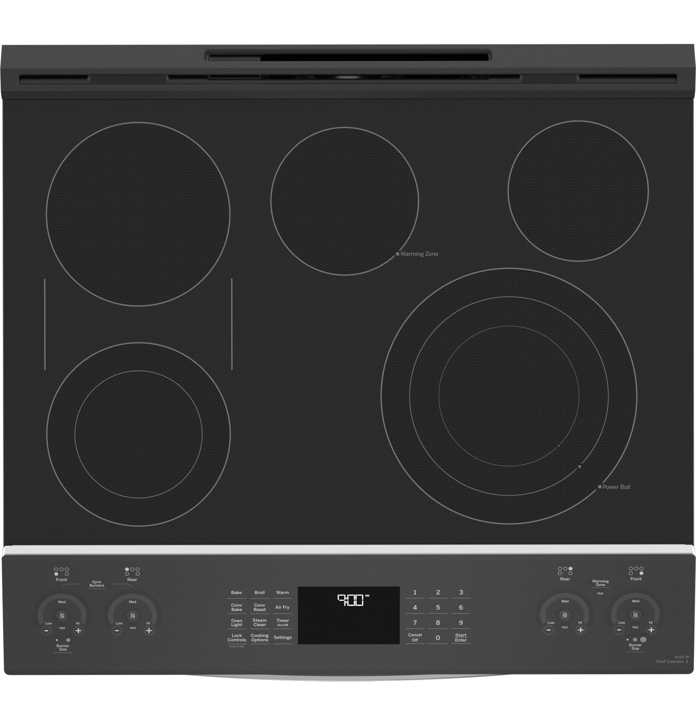 GE Profile Smart Slide-In Electric Convection Fingerprint Resistant Range with No Preheat Air Fry | PSS93YPFS