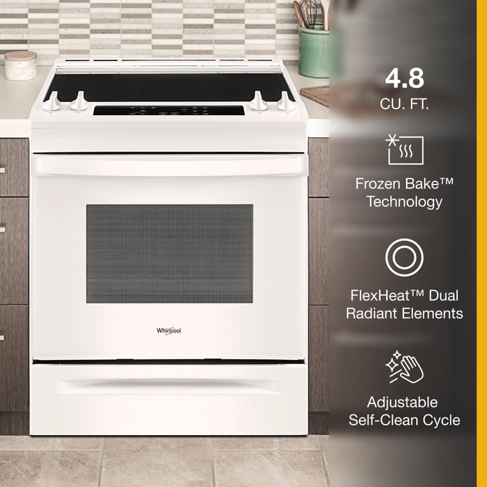 Whirlpool 4.8 Cu. Ft. Electric Range with Frozen Bake Technology | WEE515S0LW