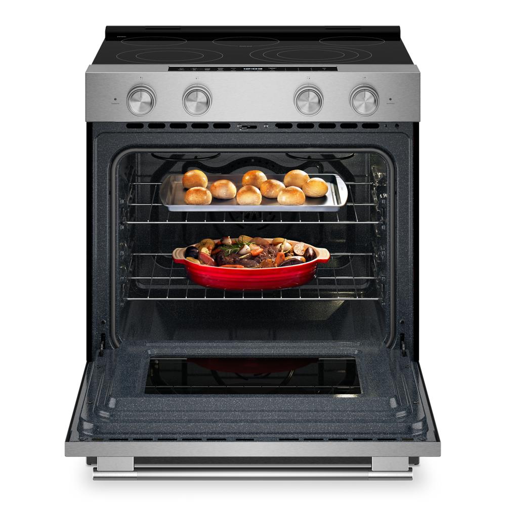 KitchenAid 5.3 Cu. Ft. Smart Slide-in Electric Range with Convection Cooking Modes | KSES330SPS