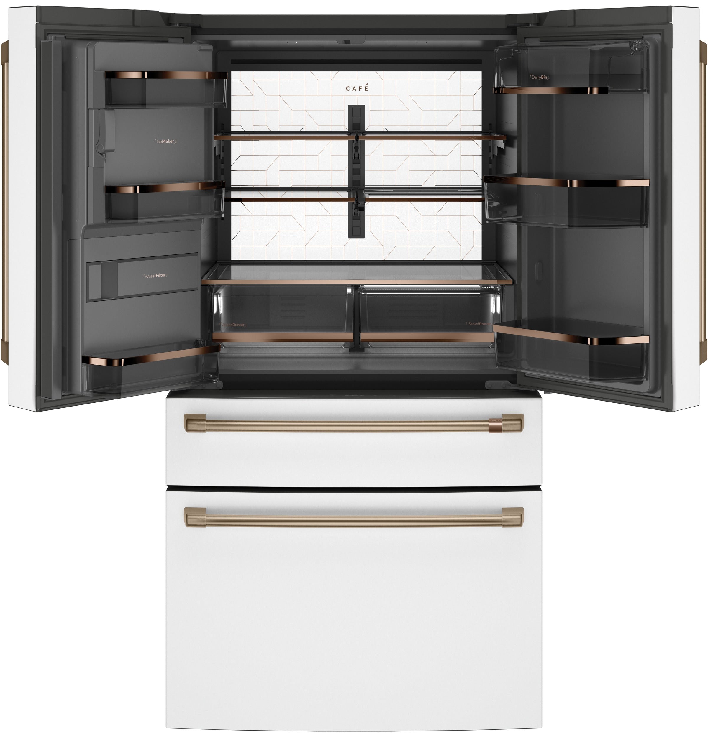 CAFÉ 27.8 Cu. Ft. Smart 4-Door French-Door Refrigerator | CVE28DP4NW2