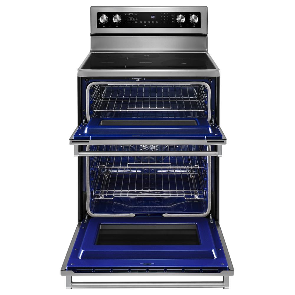 KitchenAid 5 Burner Electric Double Oven Convection Range | KFED500ESS