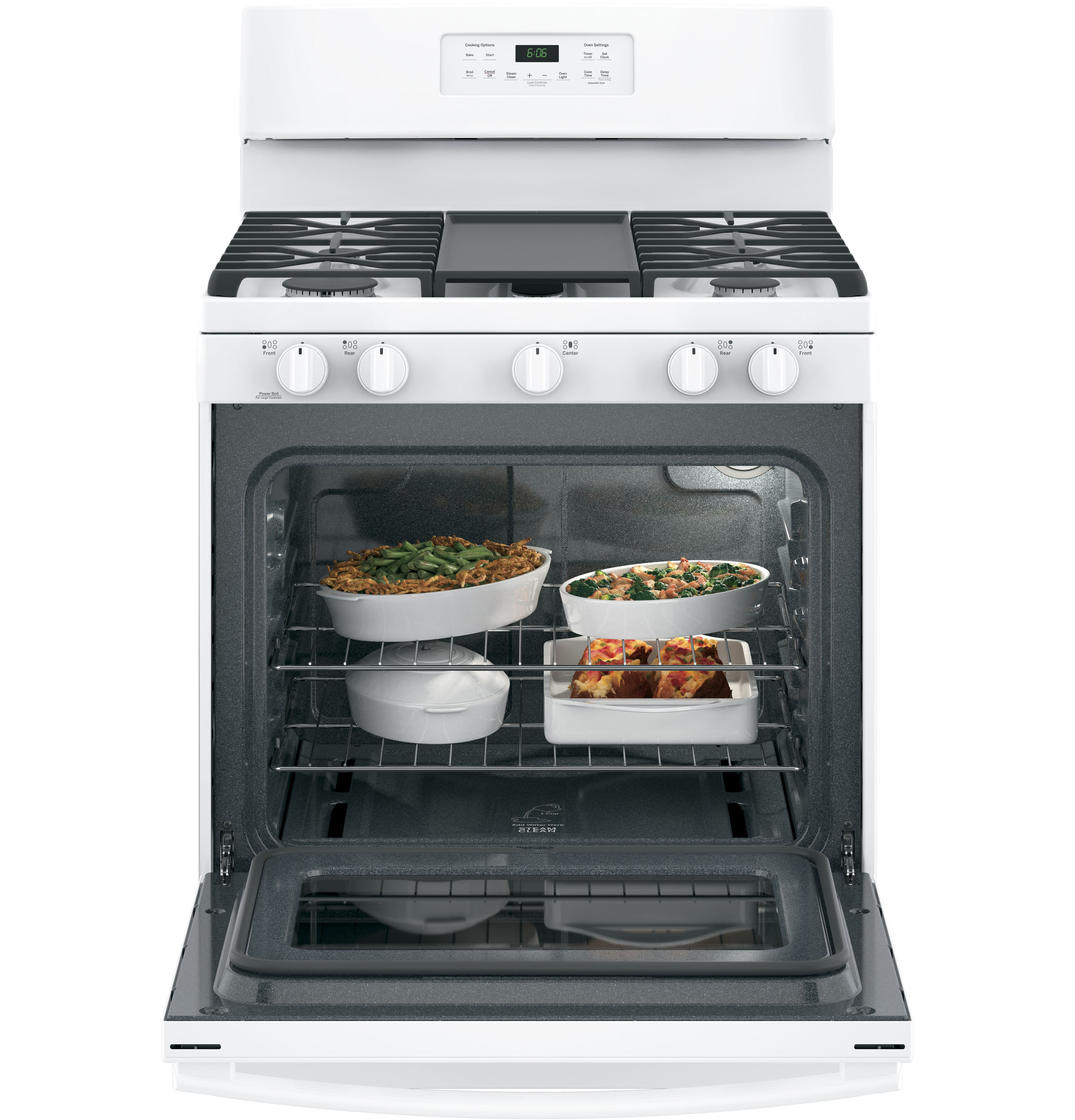 GE Free-Standing Front Control Gas Range | JGBS66DEKWW