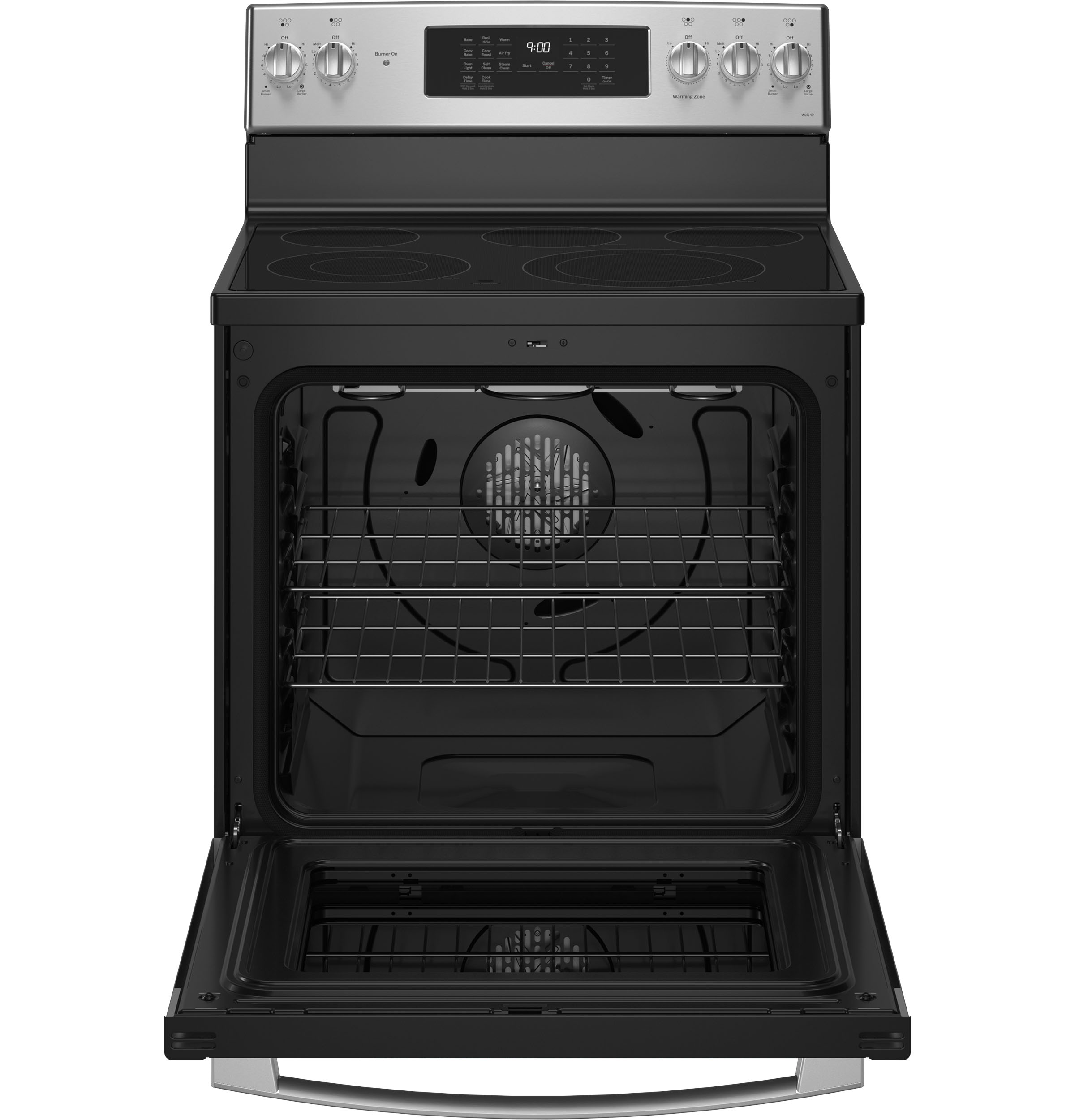 GE Profile Smart Free-Standing Electric Convection Range with No Preheat Air Fry | PB900YVFS