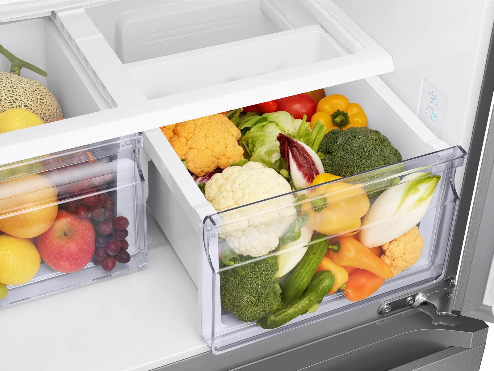 Samsung 18 cu. ft. Smart Counter Depth 3-Door French Door Refrigerator | RF18A5101SR