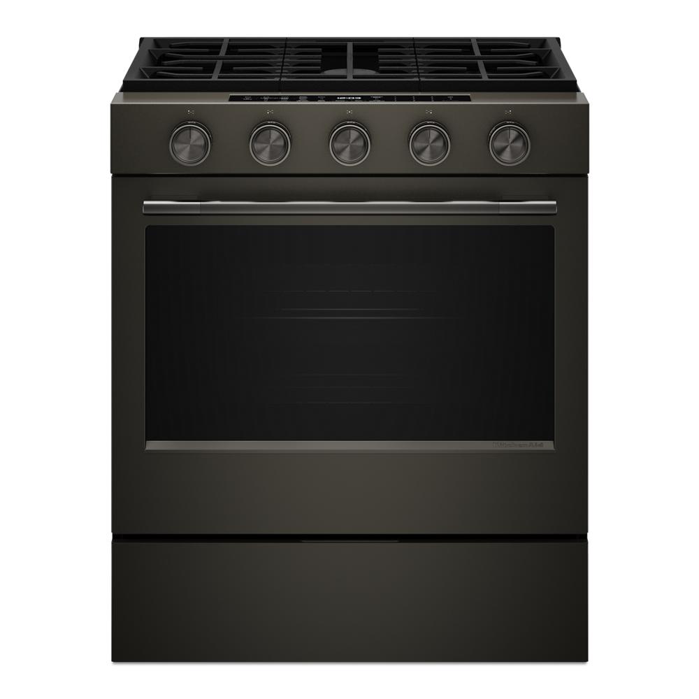 KitchenAid 5.0 Cu. Ft. Smart Slide-in Gas Range with Convection Cooking Modes and 2-in-1 Burner | KSGS530SBE