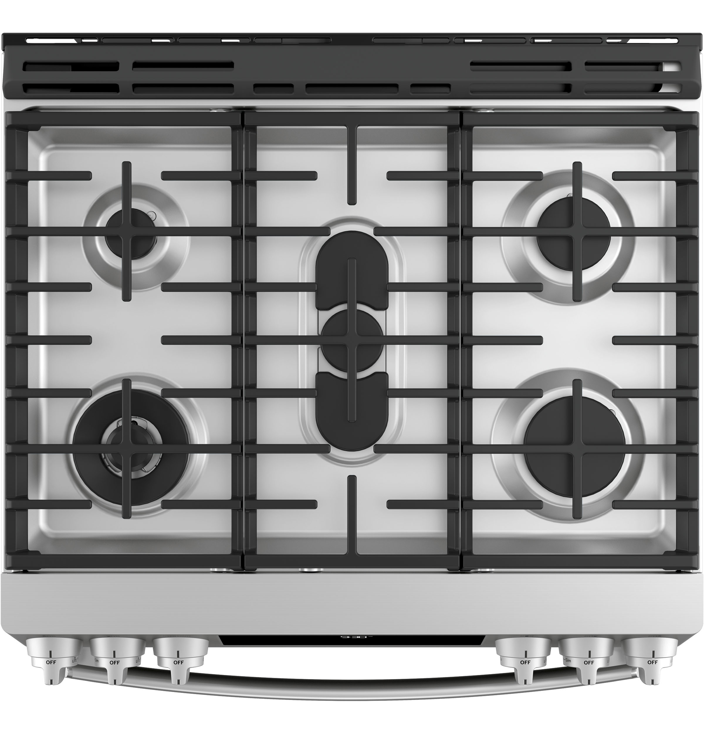 GE Profile 30" Smart Slide-In Front-Control Gas Fingerprint Resistant Range with No Preheat Air Fry | PGS930YPFS