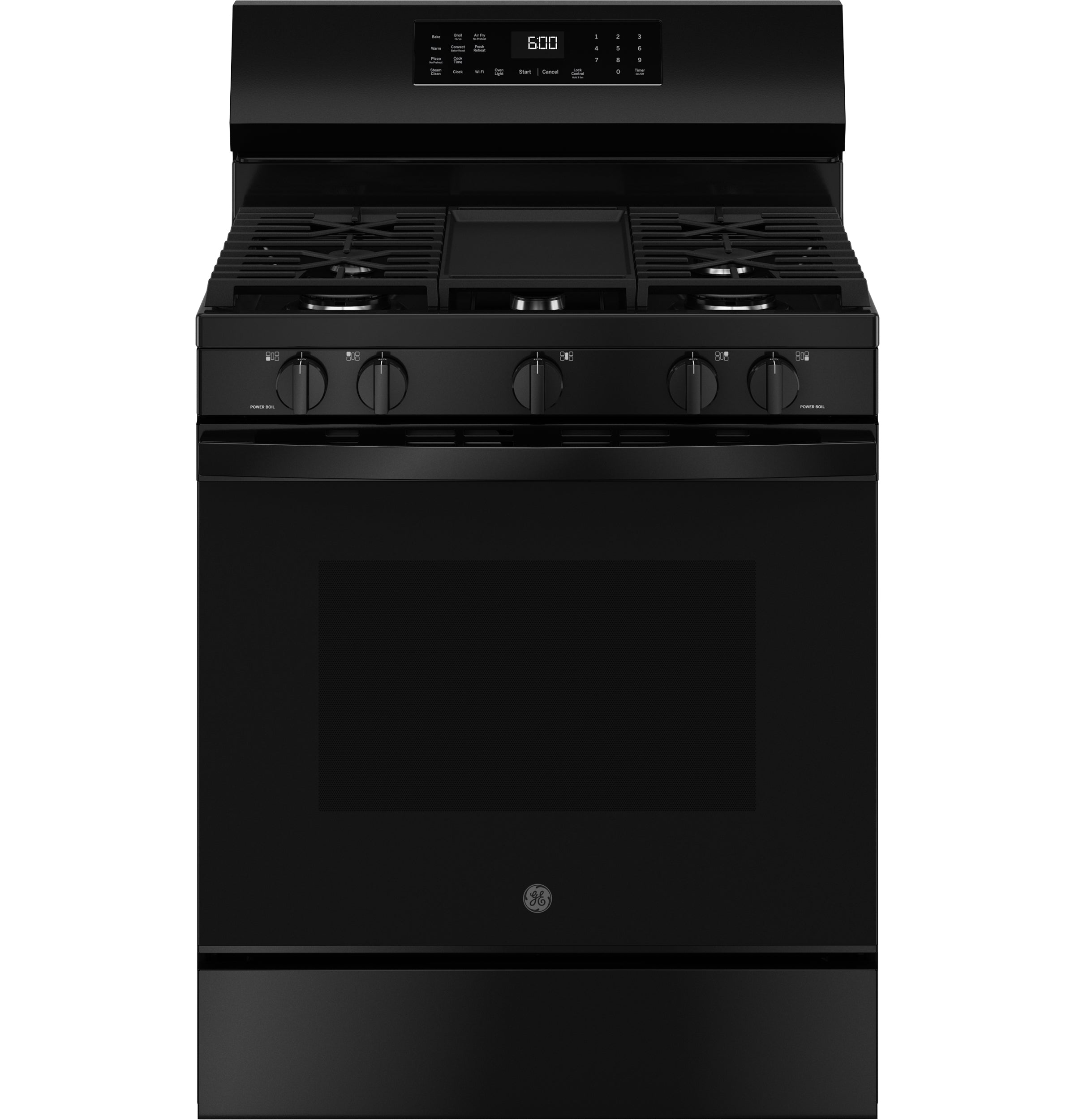 GE Free-Standing Gas Convection Range with No Preheat Air Fry and EasyWash™ Oven Tray | GGF600AVBB