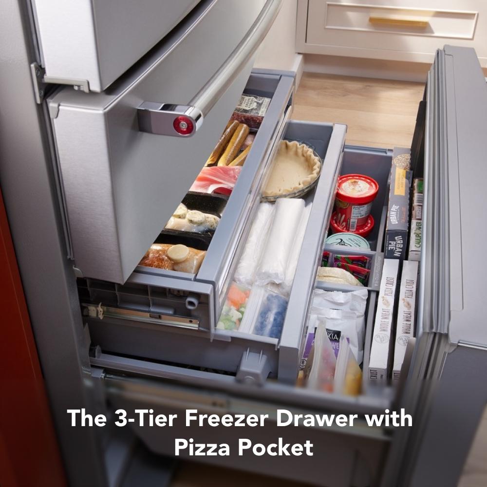 Kitchen Aid 26.2 Cu. Ft. Multi-Door French Door Refrigerator with Platinum Interior | KRMF536RPS