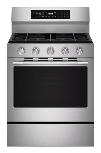 KitchenAid 5.0 Cu. Ft. Smart Freestanding Gas Range with Convection Cooking Modes | KFGS530SPS