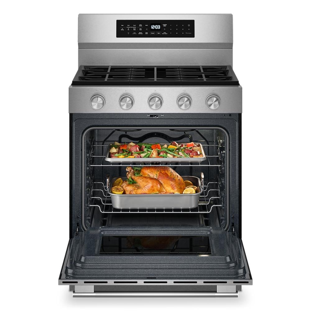 KitchenAid 5.0 Cu. Ft. Smart Freestanding Gas Range with Convection Cooking Modes | KFGS530SPS