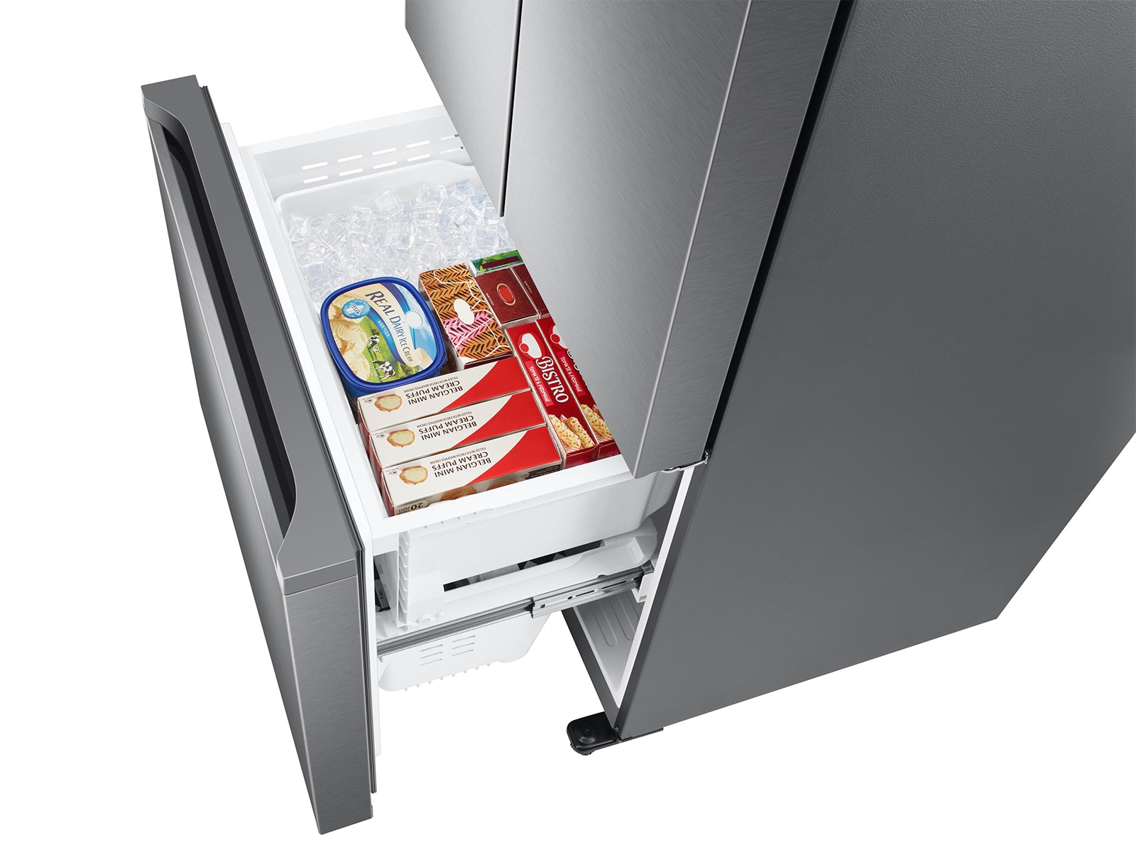 Samsung 18 cu. ft. Smart Counter Depth 3-Door French Door Refrigerator | RF18A5101SR