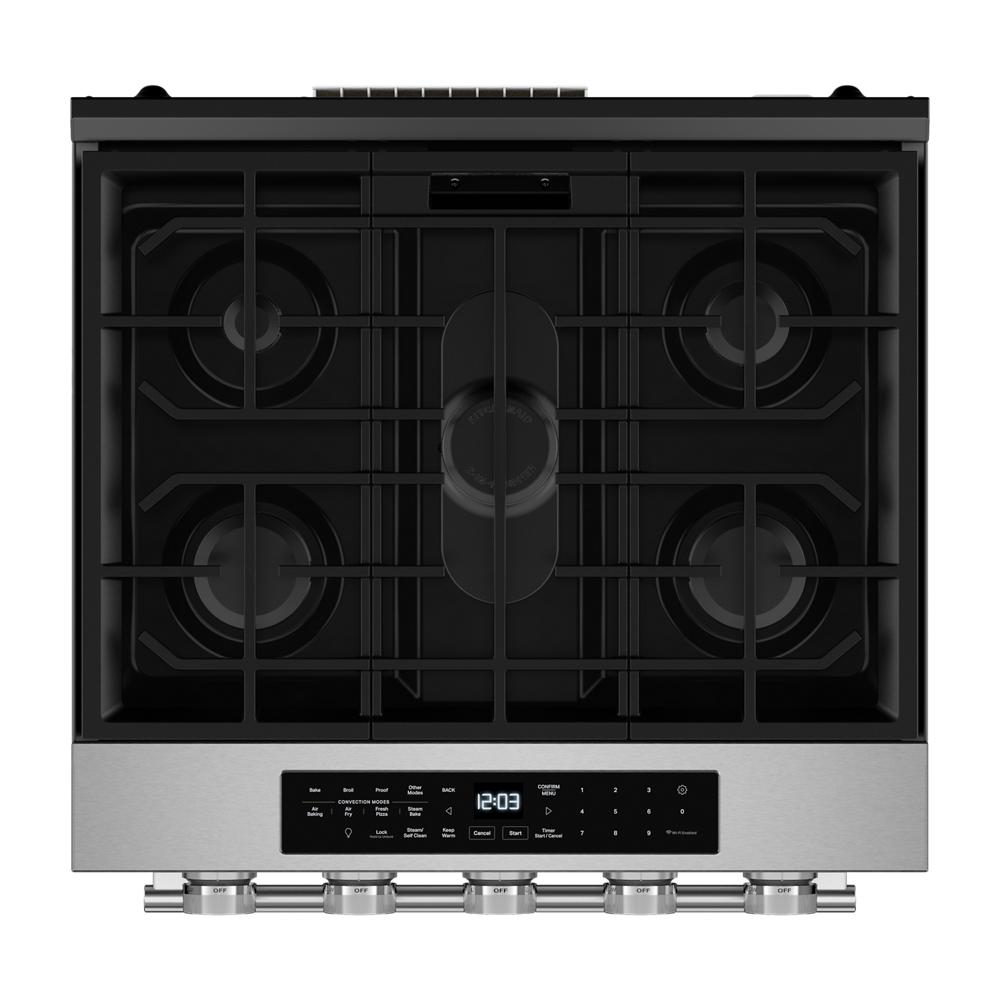 KitchenAid 5.0 Cu. Ft. Smart Slide-in Gas Range with Convection Cooking Modes and 2-in-1 Burner | KSGS530SPS