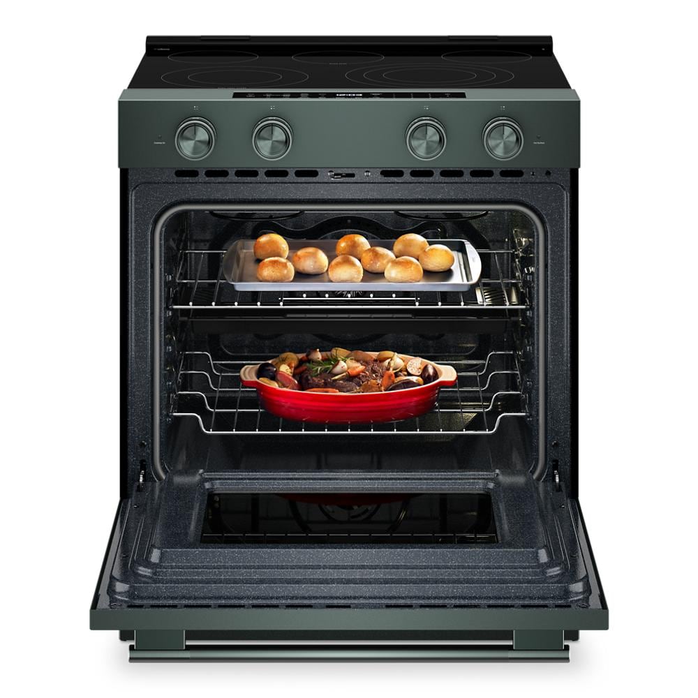 KitchenAid 5.3 Cu. Ft. Smart Slide-in Electric Range with Two Even-Heat™ Hyper Elements and Convection Cooking Modes | KSES530SJP