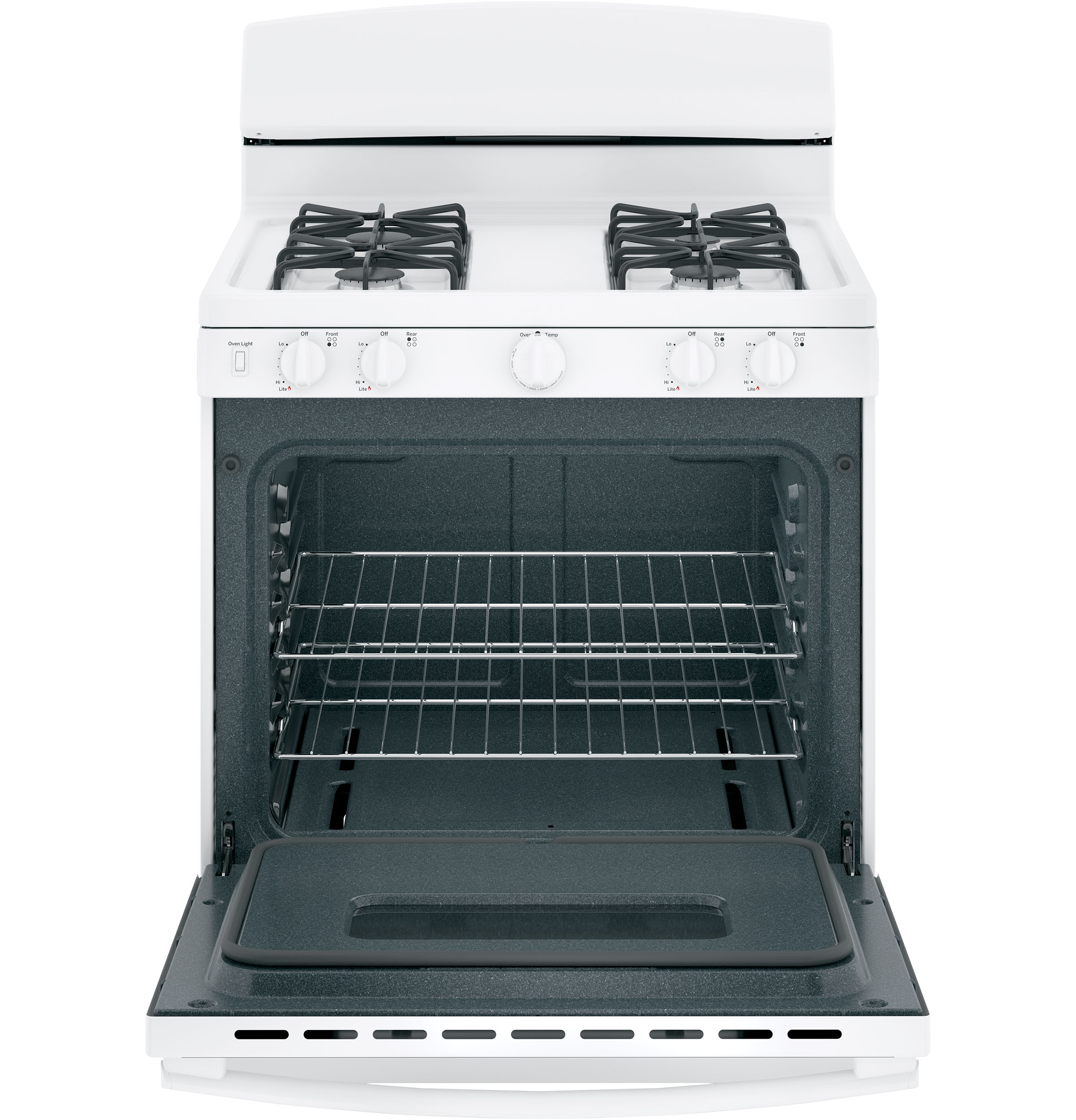 GE Free-Standing Front Control Gas Range | JGBS10DEMWW