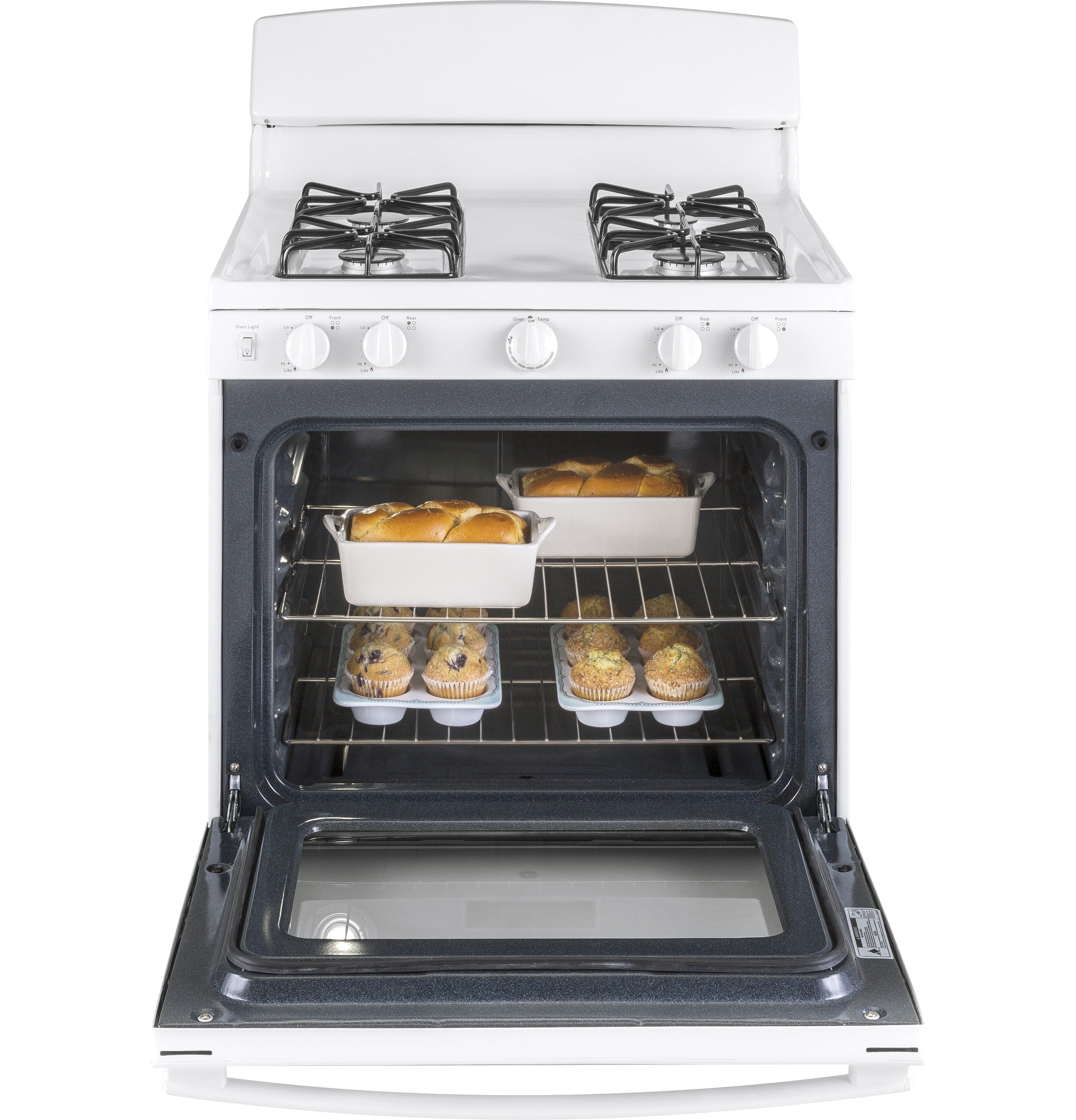 GE Free-Standing Front Control Gas Range | JGBS30DEKWW
