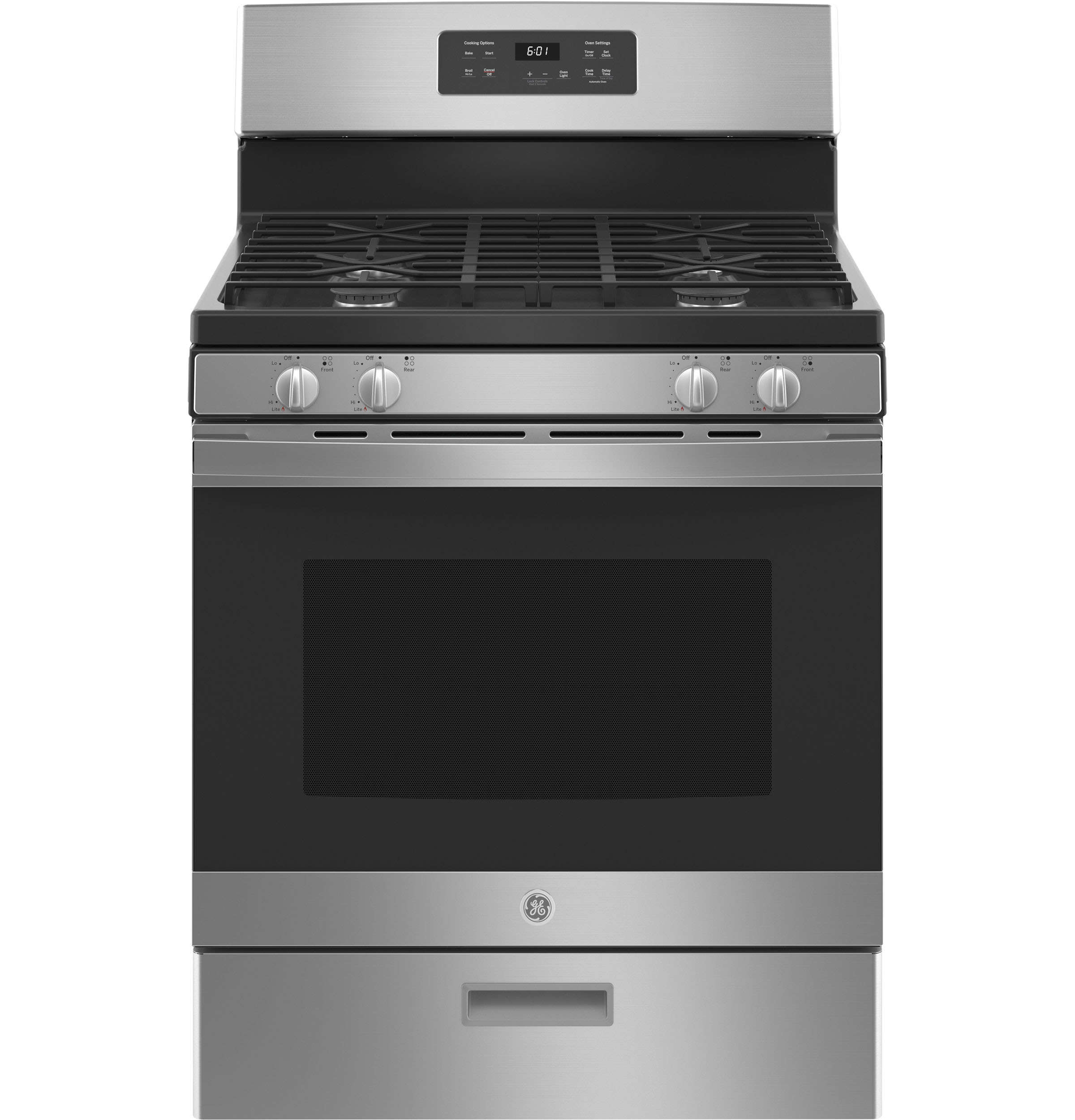 GE Free-Standing Front Control Gas Range | JGBS61RPSS