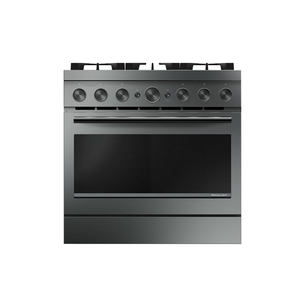 KitchenAid 36-Inch 6 Burner Commercial-Style Gas Range with No Preheat Air Fry Mode | KFGS936SJP