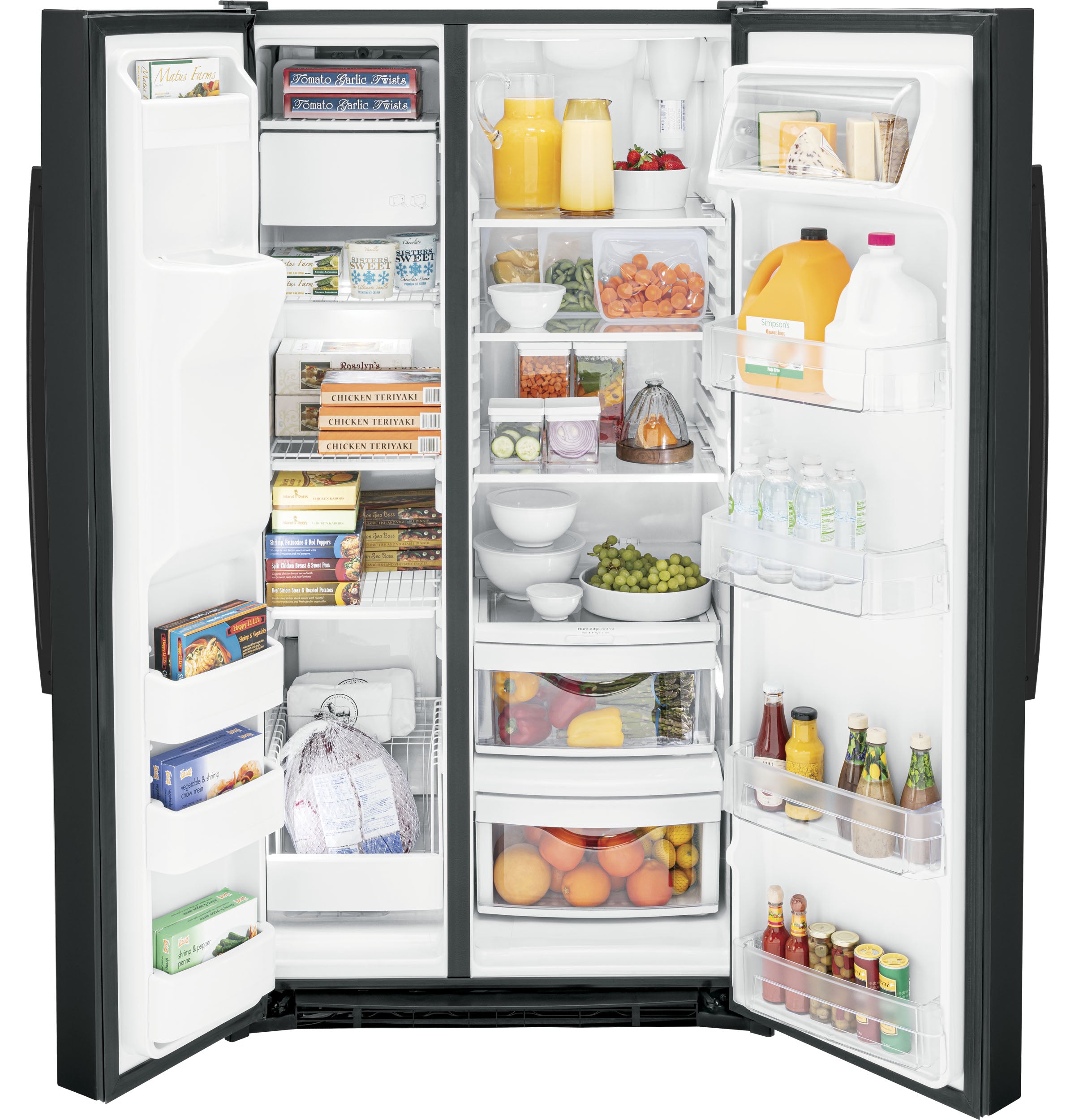 GE ENERGY STAR® 25.3 Cu. Ft. Side-By-Side Refrigerator | GSE25GGPBB