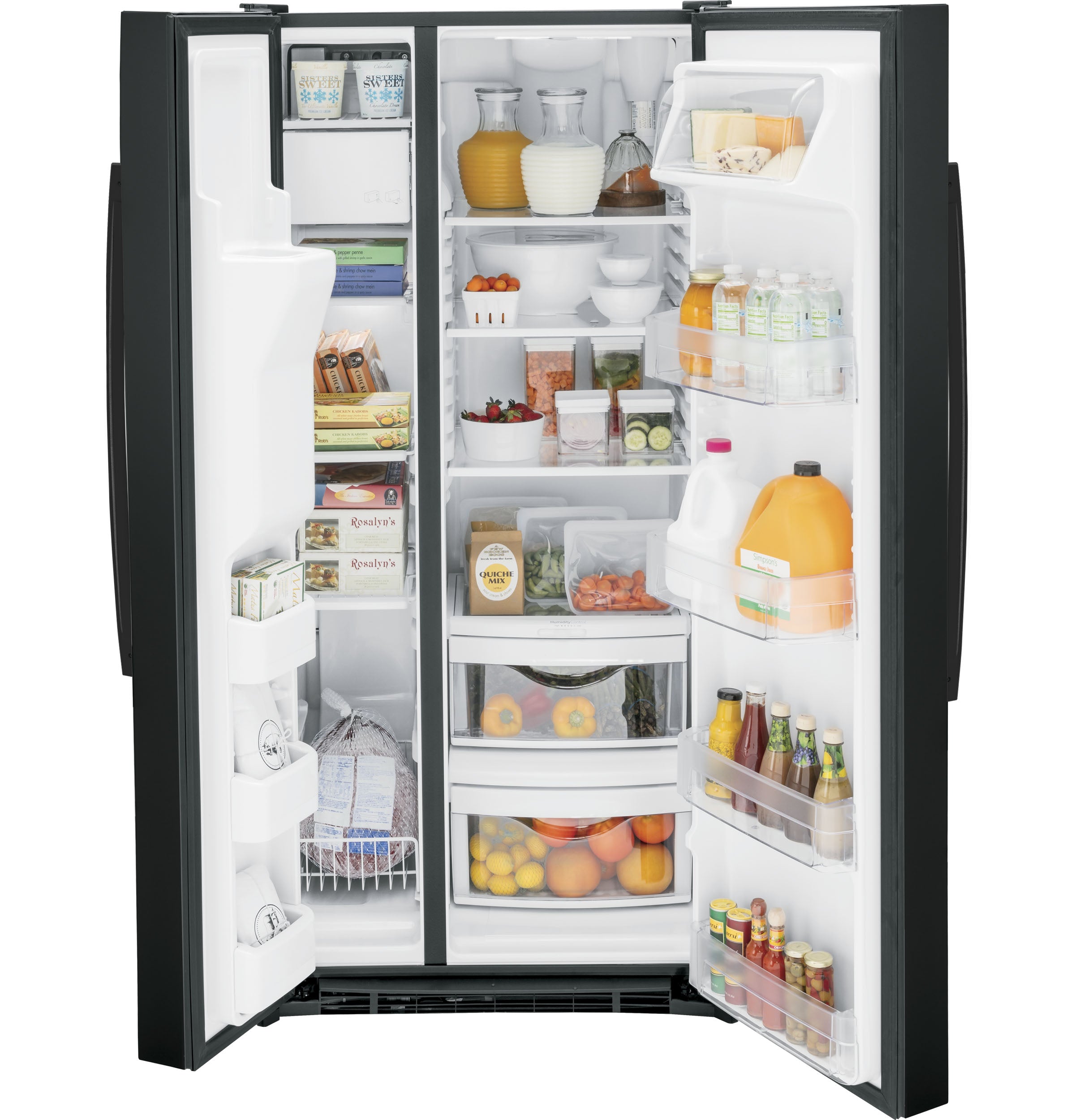 GE ENERGY STAR® 23.0 Cu. Ft. Side-By-Side Refrigerator | GSE23GGPBB