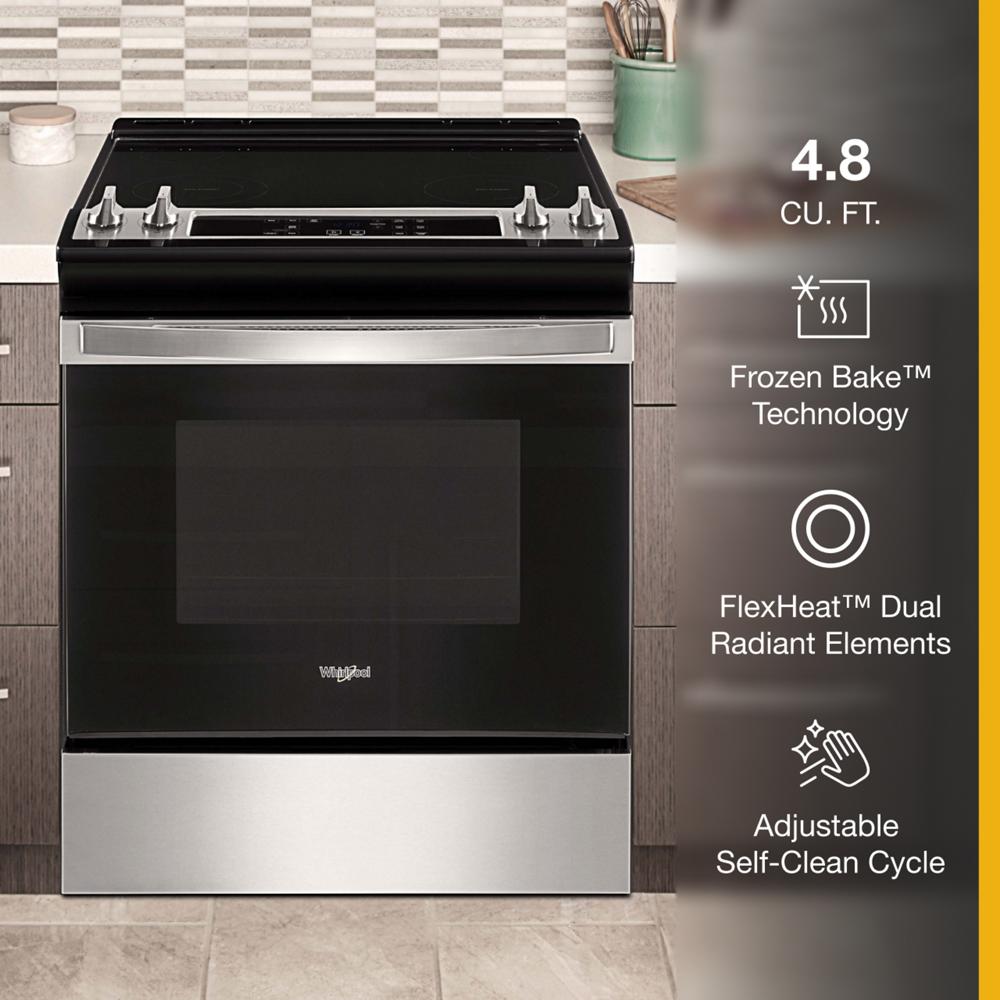 Whirlpool 4.8 Cu. Ft. Electric Range with Frozen Bake Technology | WEE515S0LS