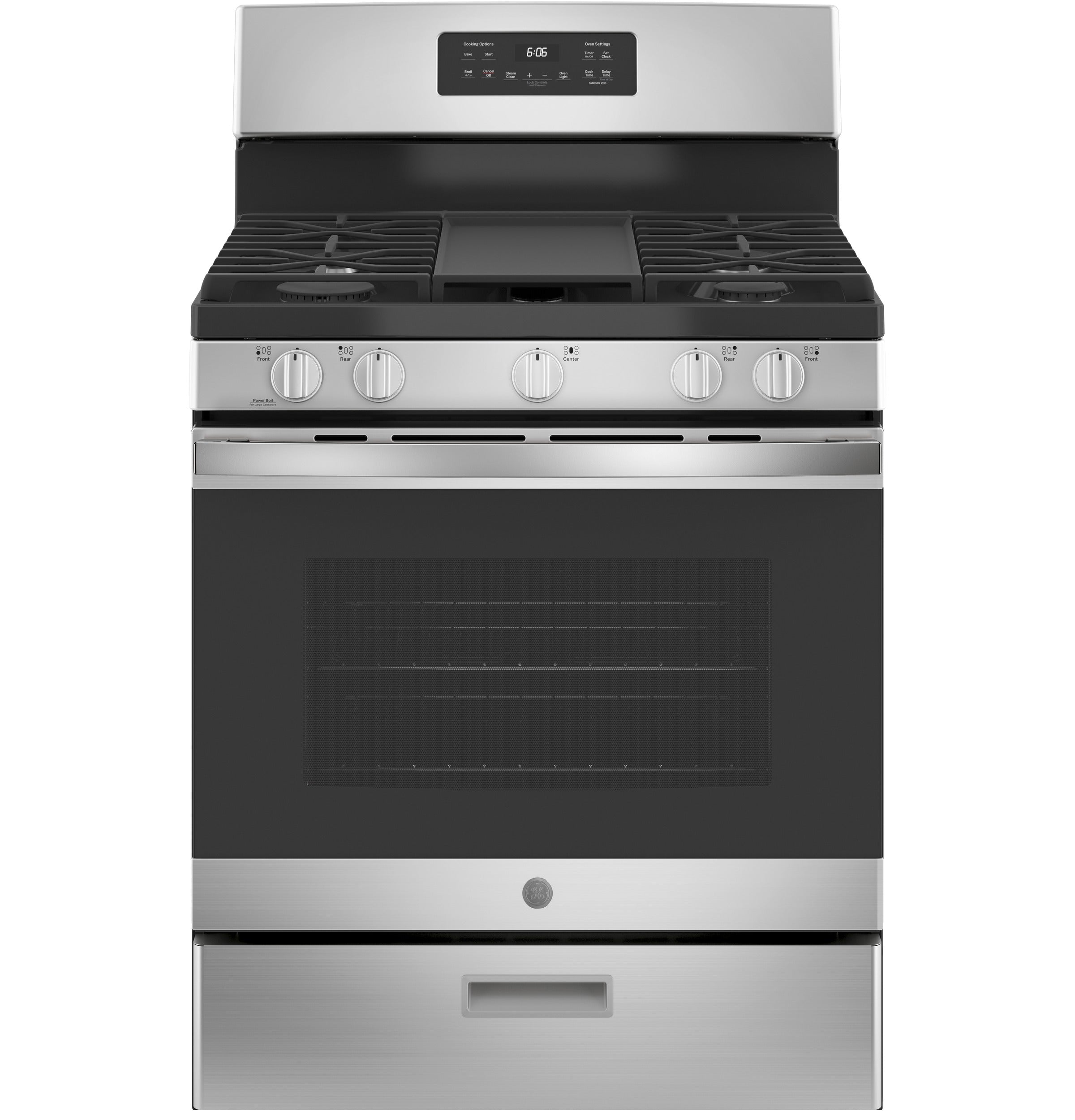 GE Free-Standing Front Control Gas Range | JGBS66REKSS