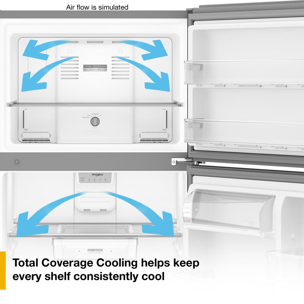Whirlpool Top Mount Refrigerator | WRTX3119SW | 19.3 cbft